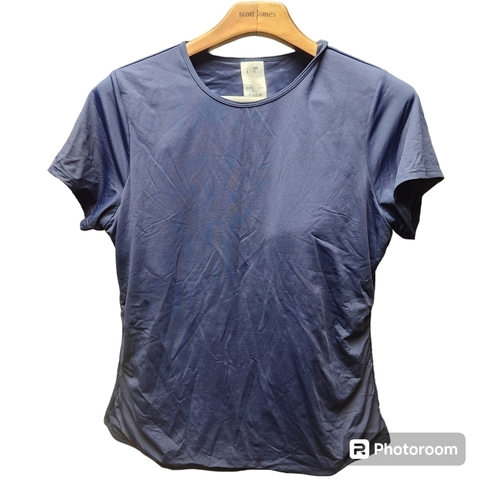 Land's End Navy Swim Shirt with Built in Bra Rash Guard SPF 50 Sz. 14